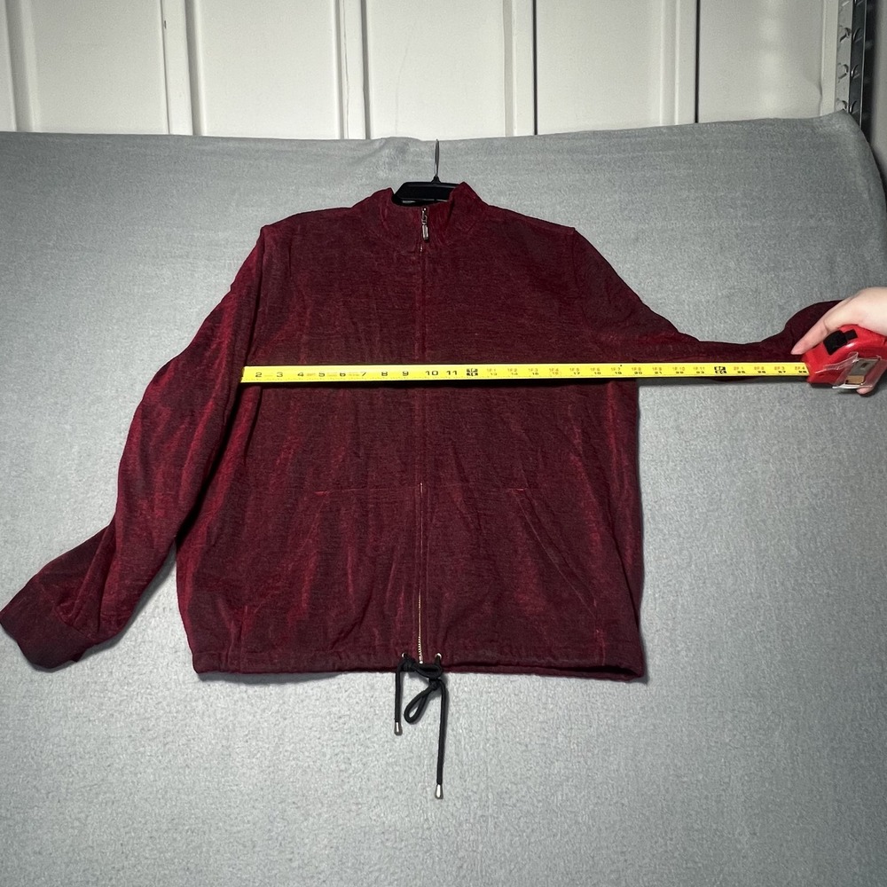 Christopher‎ & Banks Women's Red Full Zip Jacket Size M Drawstring Hem Pockets - Picture 2 of 7